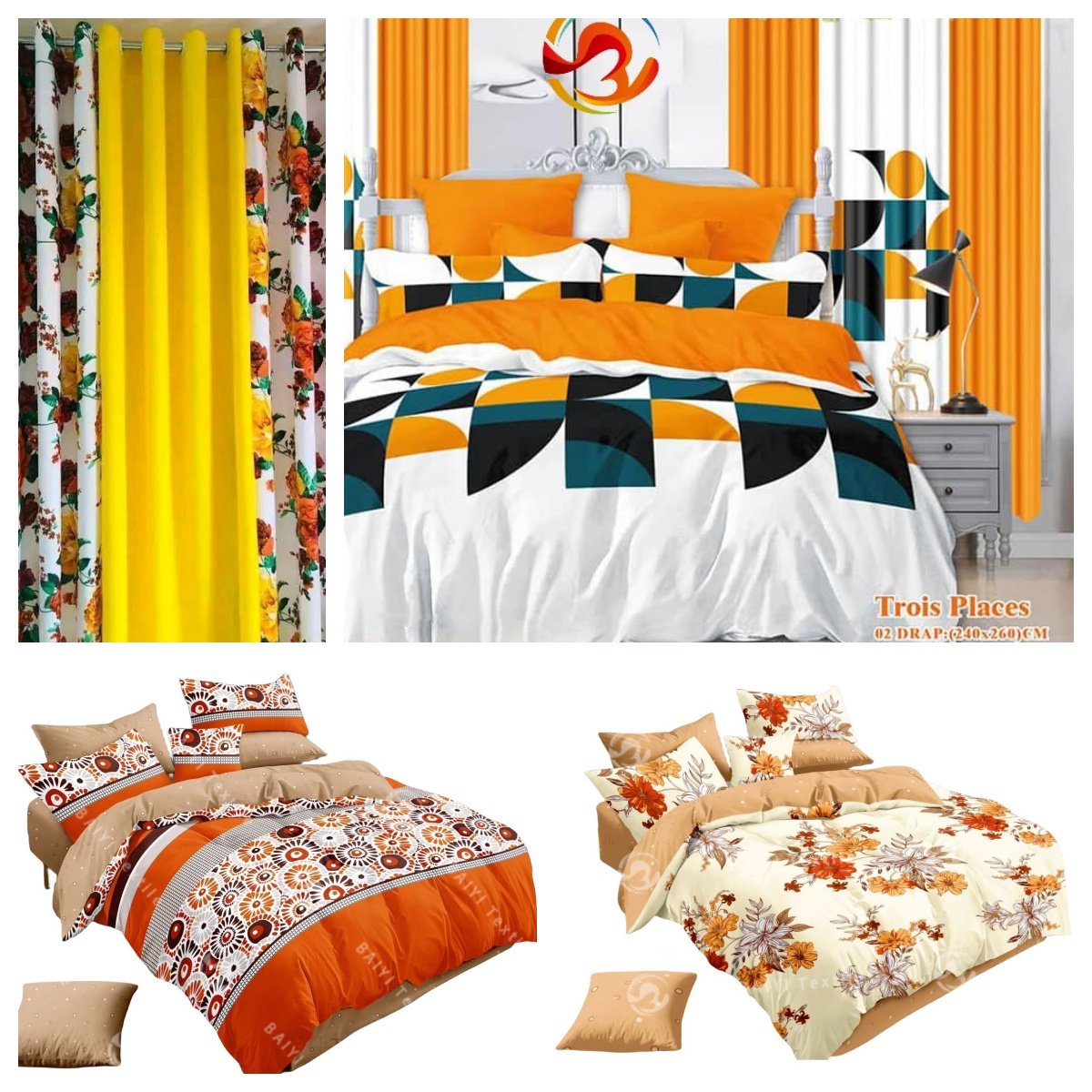 Wholesale king size Two bed Sheet and Two Pillowcases complete cotton bed sheets 3 places cotton Drap set