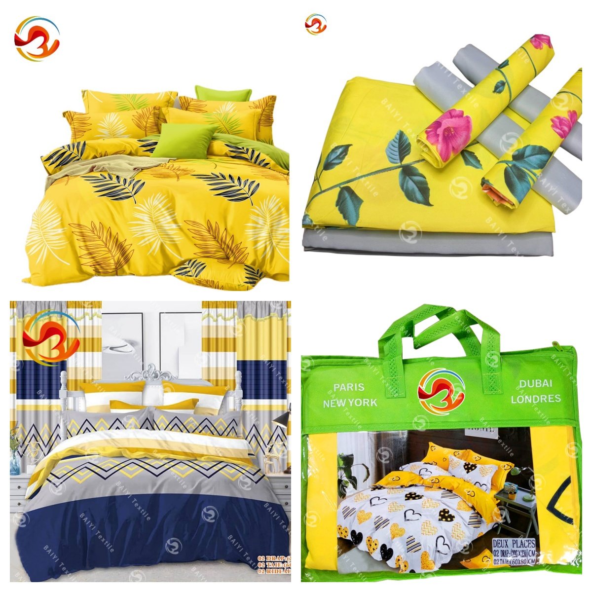 Wholesale king size Two bed Sheet and Two Pillowcases complete cotton bed sheets 3 places cotton Drap set