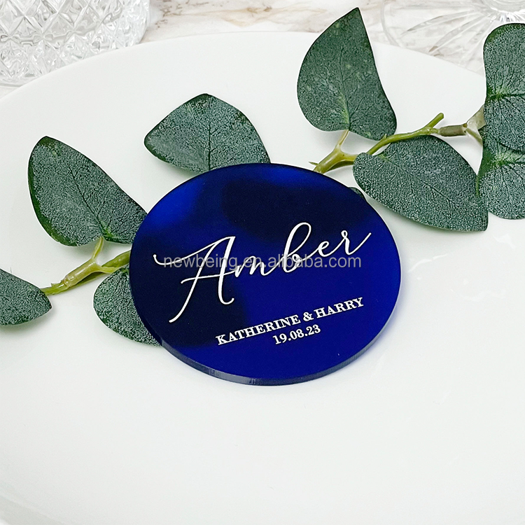 Personalised Acrylic Wedding Party Place Names - Luxury Custom Wedding Decor