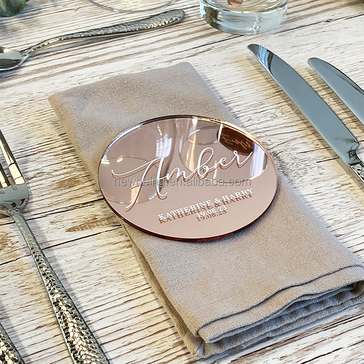 Personalised Acrylic Wedding Party Place Names - Luxury Custom Wedding Decor