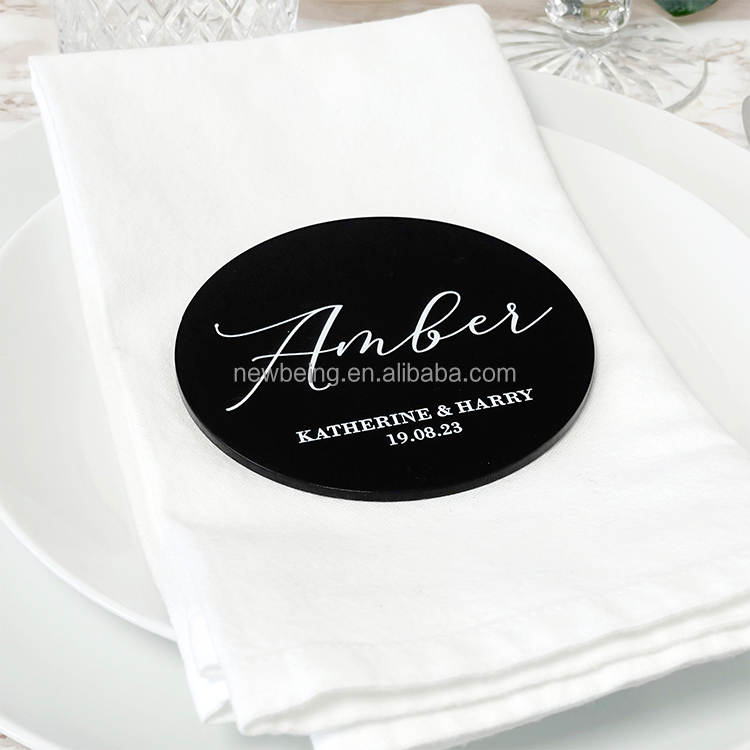 Personalised Acrylic Wedding Party Place Names - Luxury Custom Wedding Decor
