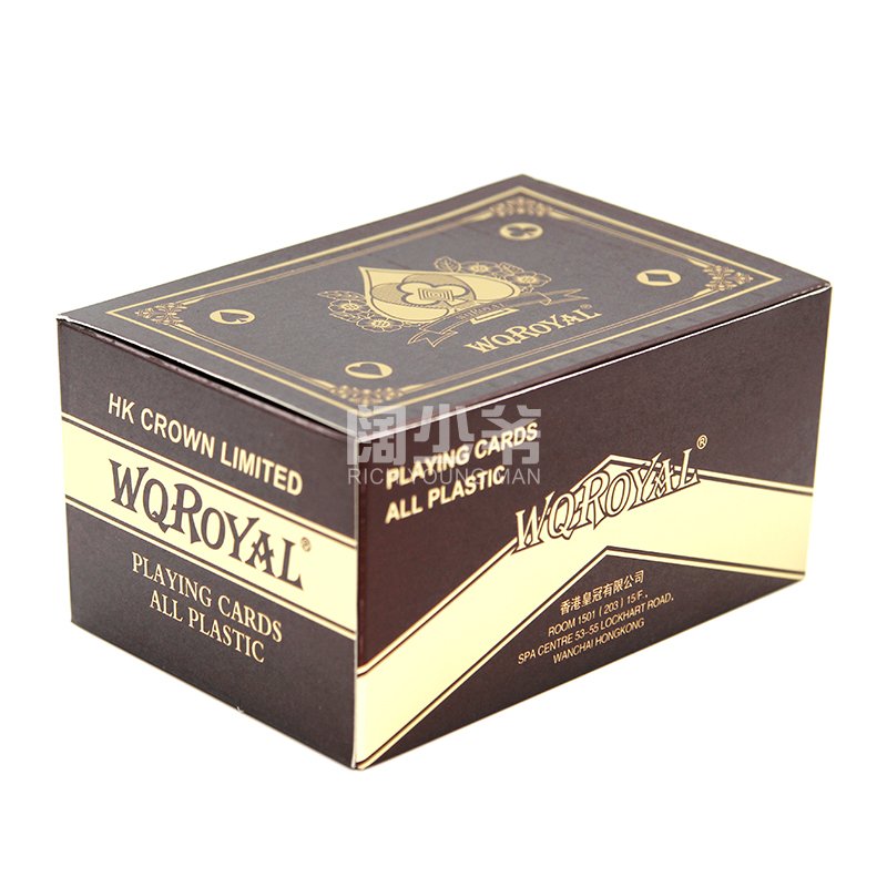 WQROYAL Own Brand High-Quty Waterproof PVC Poker Card Set Printed Paper Material Hot Sale in Box Case Packaging for Game Use