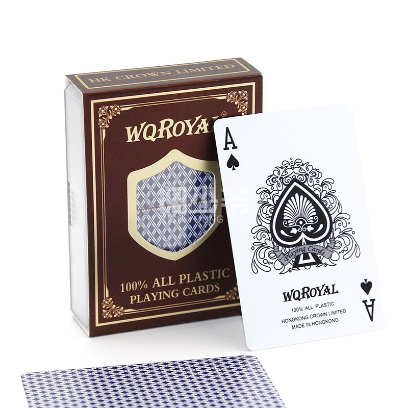 WQROYAL Own Brand High-Quty Waterproof PVC Poker Card Set Printed Paper Material Hot Sale in Box Case Packaging for Game Use