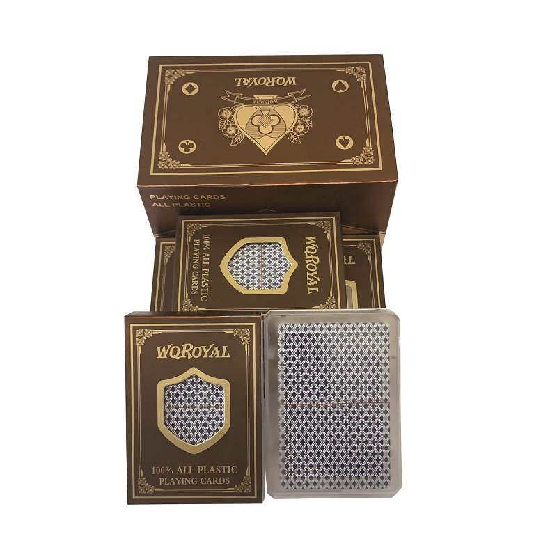 WQROYAL Own Brand High-Quty Waterproof PVC Poker Card Set Printed Paper Material Hot Sale in Box Case Packaging for Game Use