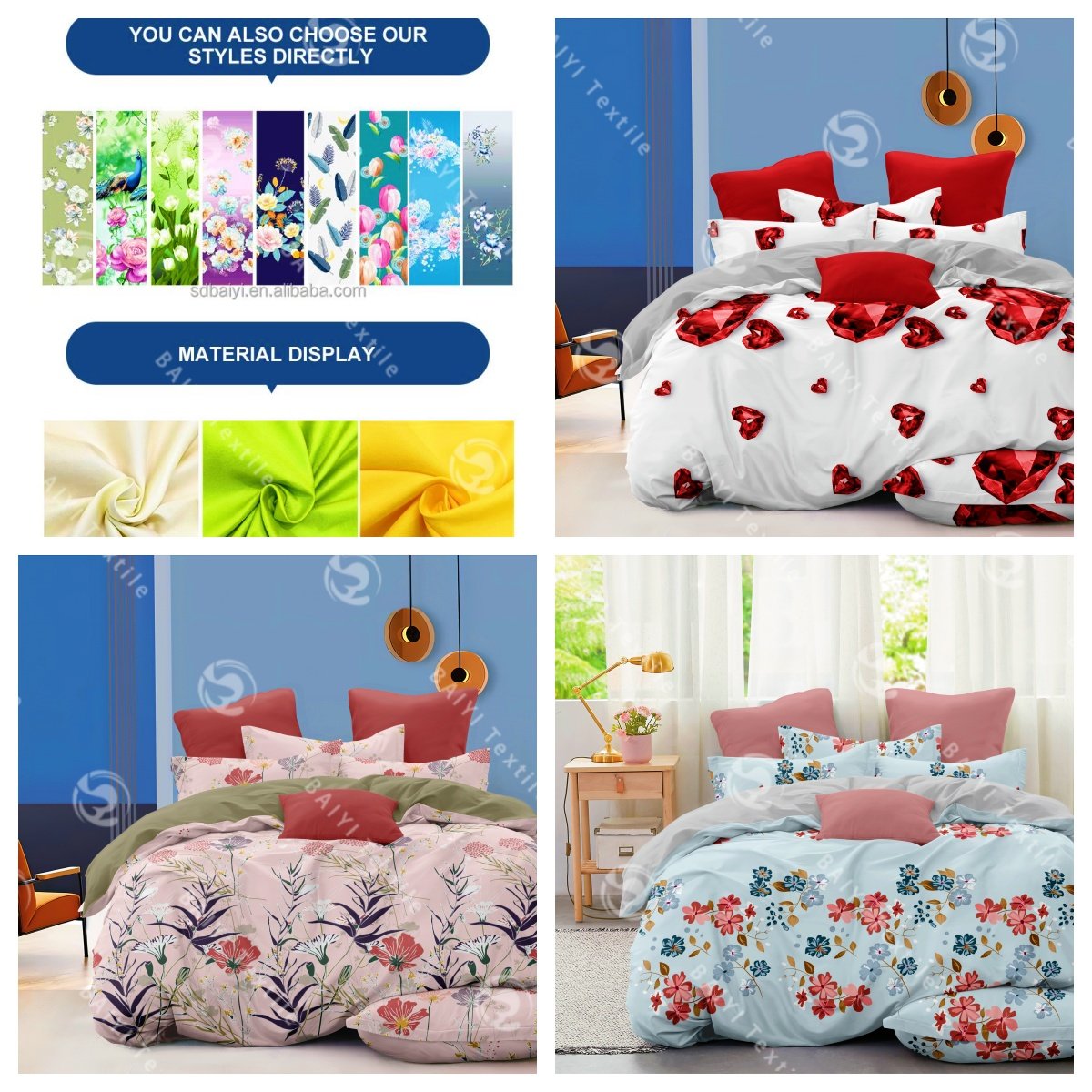 Wholesale trois places drap de lit drap house 100% cotton king bed sheet set pillow cases