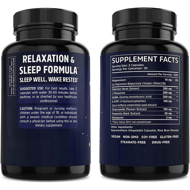 Melatonin Herbal Sleeping Pills Sleep Supplement Vegan Capsules