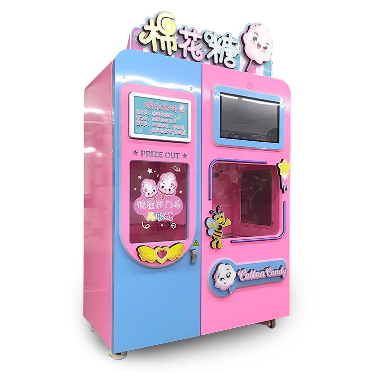 hot sale WI-FI connected cotton candy machine vending with 4 colors of sugar, 30 kinds of flowers