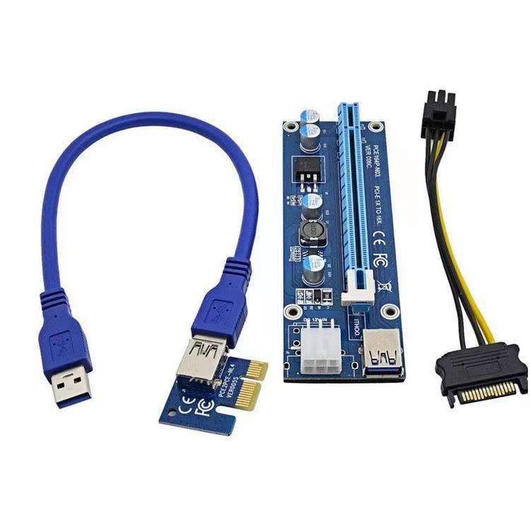1x To 16x 1 To 4 Usb 3.0 Slot Multiplier Hub Adapter Express Riser Card