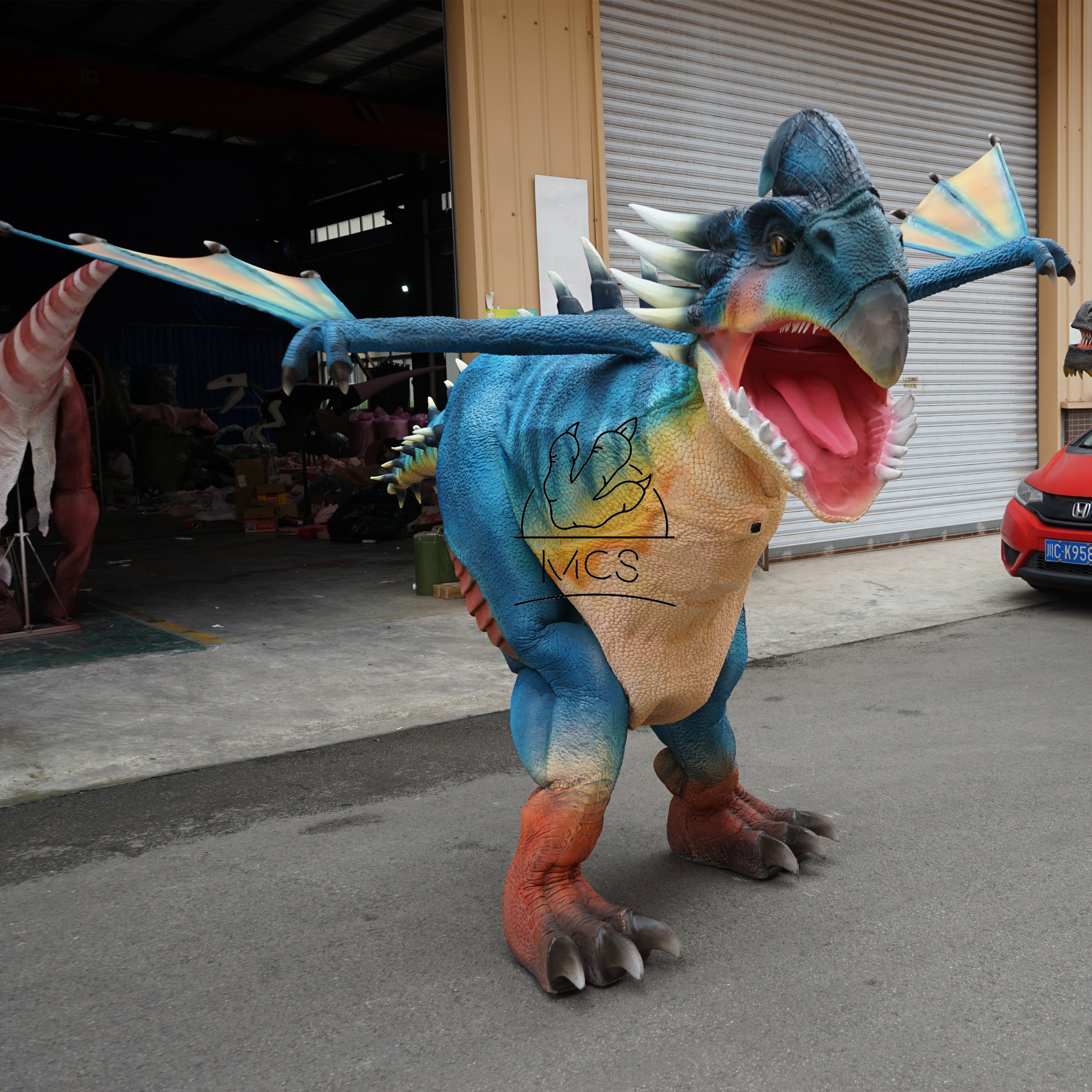MCS-Life Size Raptor Dinosaur Halloween Costumes For Adults