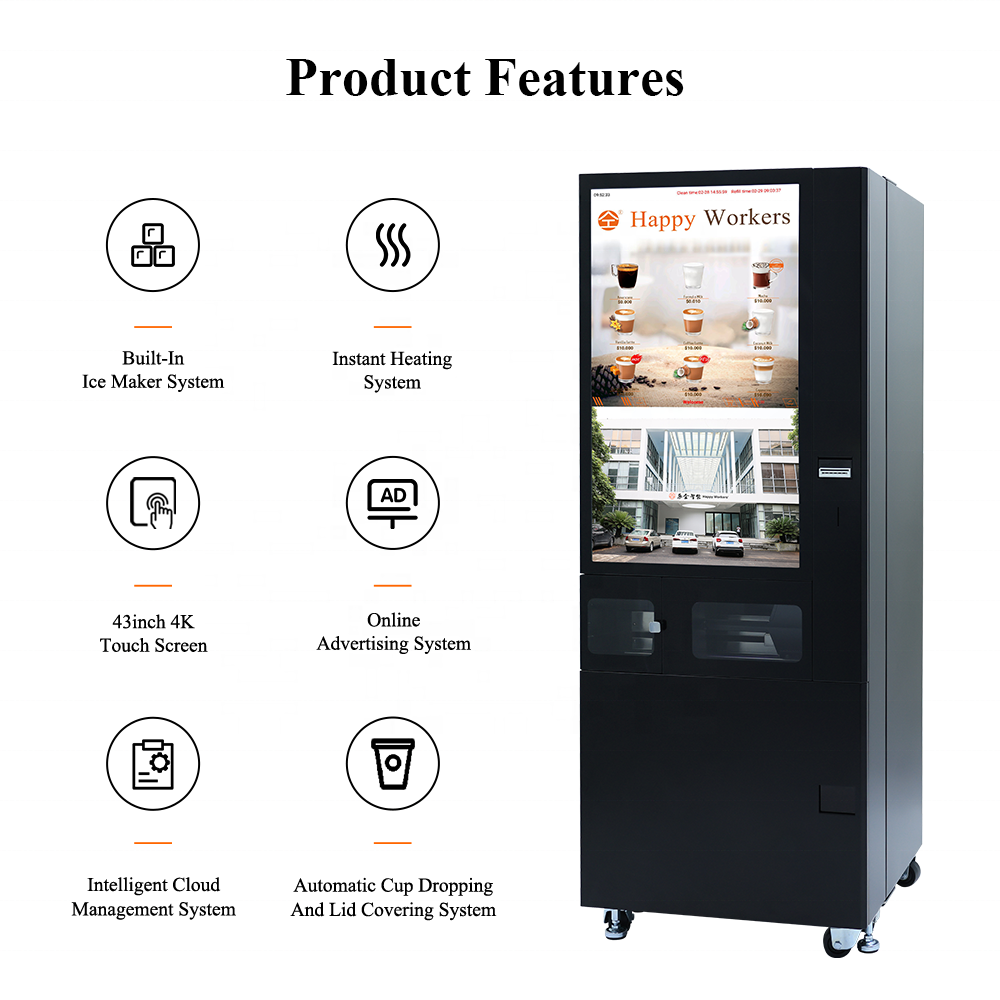 New Design Commercial Hot and Iced Vending Coffee Machine for Public Place JQ-002-A