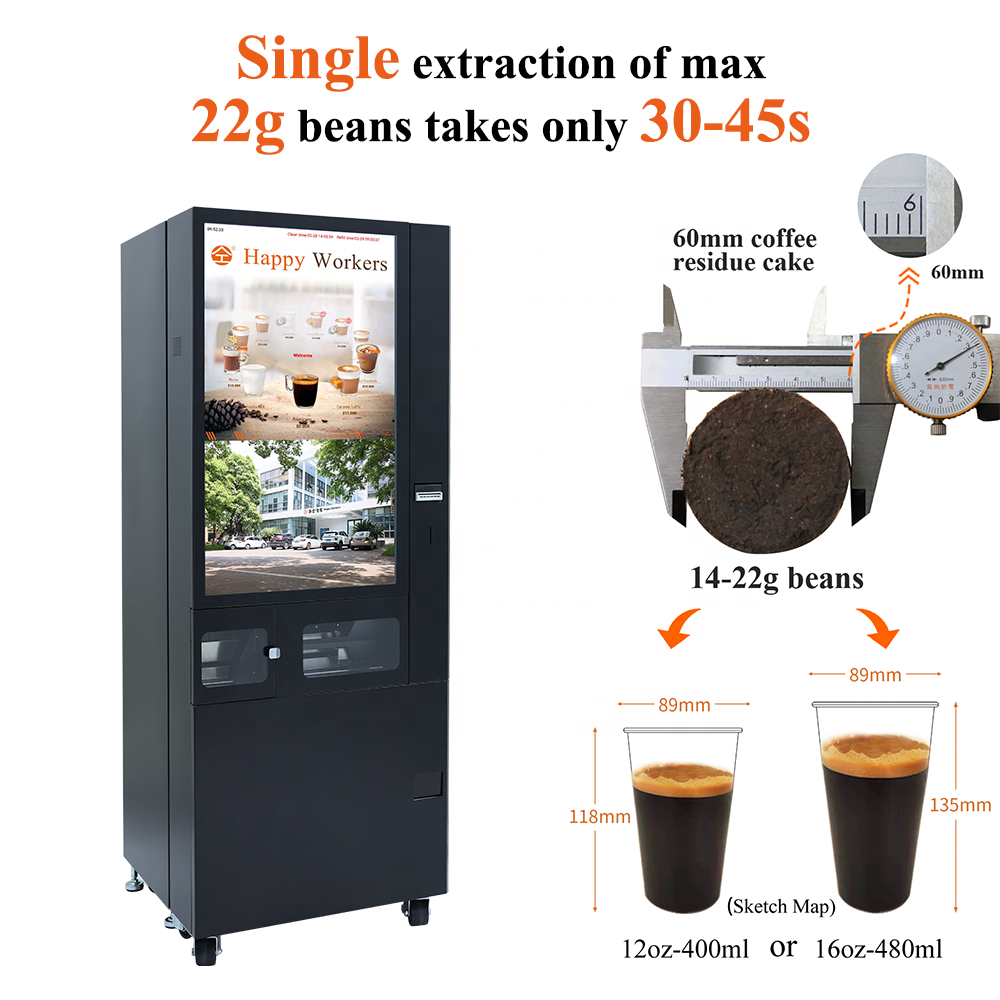 New Design Commercial Hot and Iced Vending Coffee Machine for Public Place JQ-002-A
