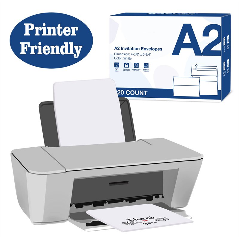 Custom A2 Wedding Invitation Envelopes 4.375x5.75 White Envelopes for Invitation, Greeting Cards, Photos