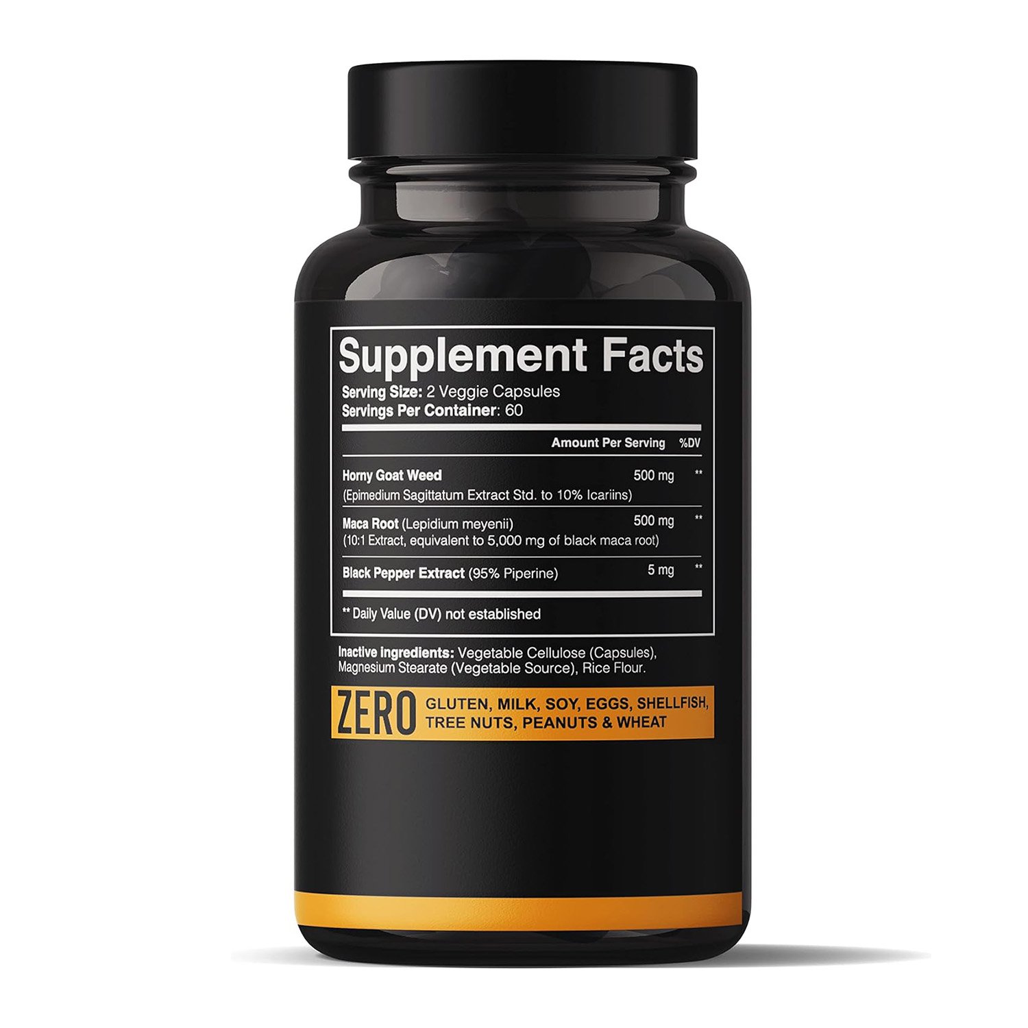 Custom Label Boost Energy Herbal Enhancement Supplement for Strong Men Horny Goat Weed with Maca Root Extract Capsules