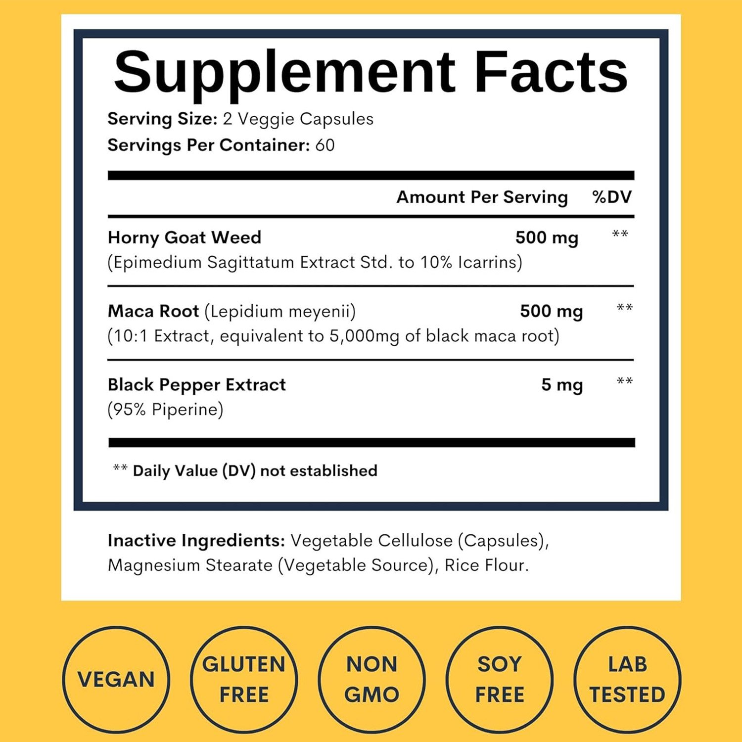Custom Label Boost Energy Herbal Enhancement Supplement for Strong Men Horny Goat Weed with Maca Root Extract Capsules