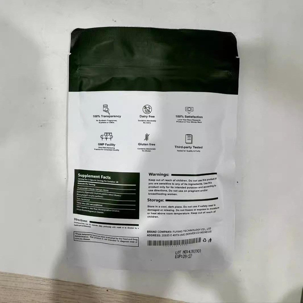 80 capsules bag packing private label nad supplement nad capsules bulk nicotinamide riboside chloride nicotinamide riboside