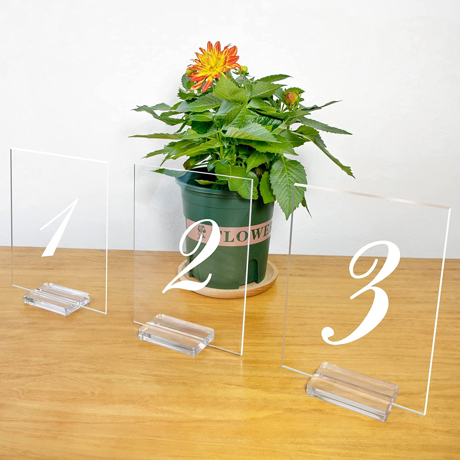 Gaojian Clear Acrylic Base Sign Holder Stand Acrylic Stands for Acrylic Place Card Wedding Table Number Signs