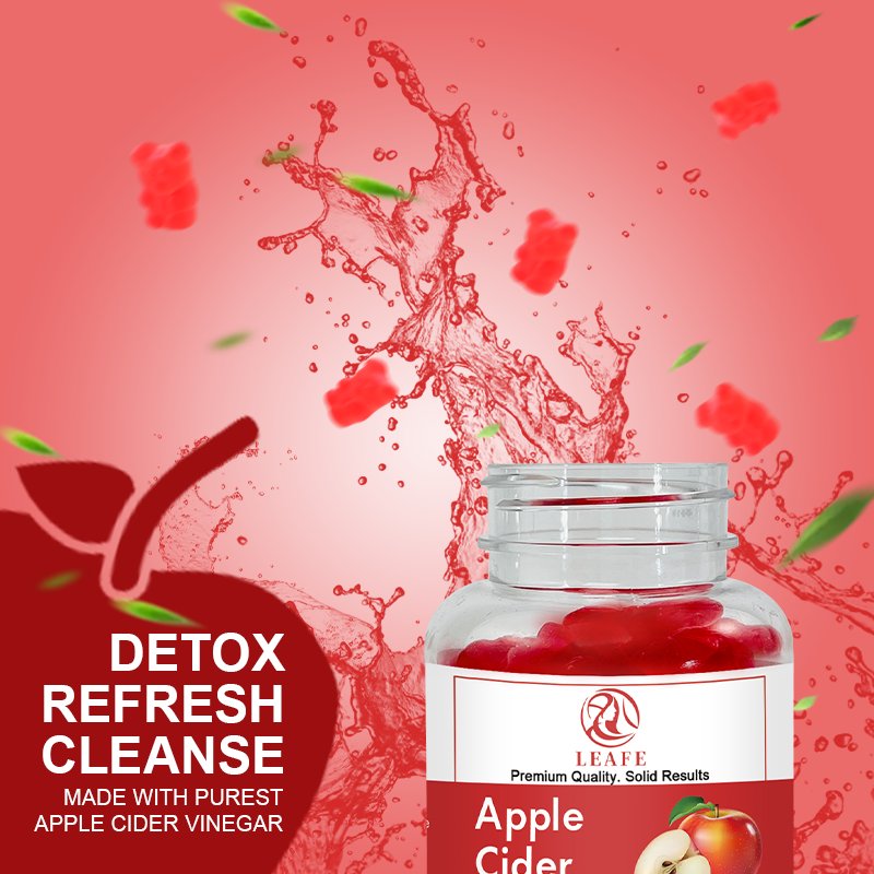 100% Pure Natural Metabolism Booster Flat Tummy Vegan Apple Cider Vinegar Acv Gummy Weight Loss Gummies