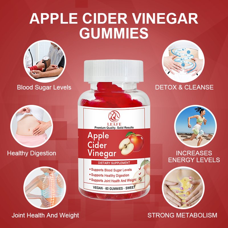 100% Pure Natural Metabolism Booster Flat Tummy Vegan Apple Cider Vinegar Acv Gummy Weight Loss Gummies