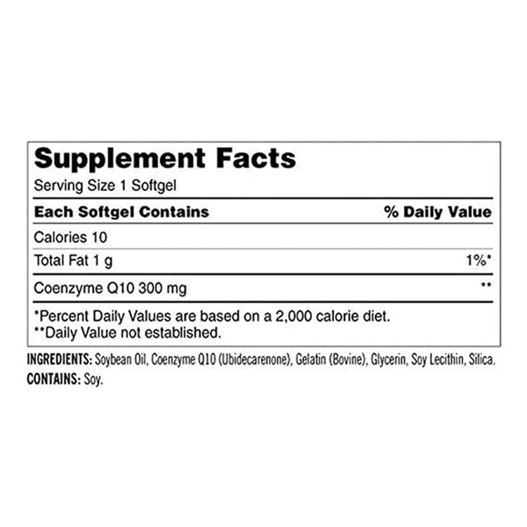 Increases Cognitive Function 100 Softgels COQ-10 Quality Vitamins Dietary Supplement Slows Effects Of Aging
