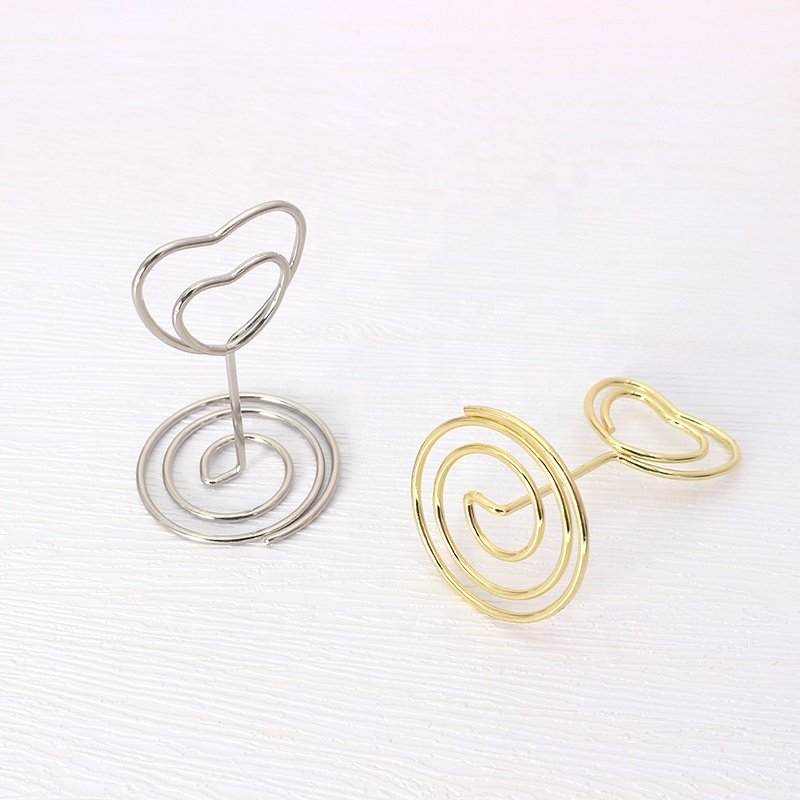 8.5CM tall Mini Heart spiral shaped Tabletop Photo Memo Note holder place card holder for Meeting Wedding Party