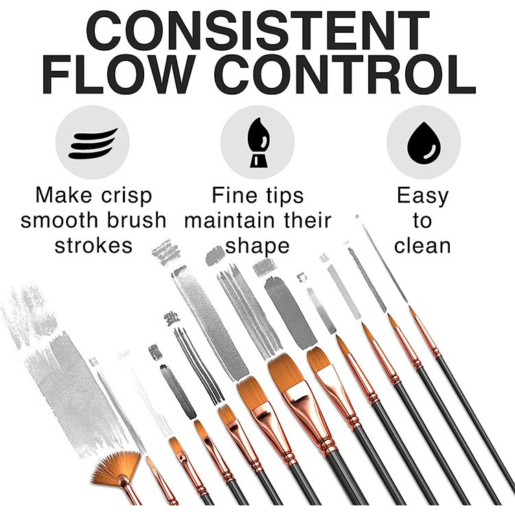 Art Class Amazon Quality Round Paint Brushes Watercolor Painting Brush Art Paint Brushes Set