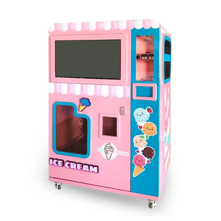Customized 24-Hour Self-Service Smart Fully Automatic Ice Cream Maker Touch Screen Soft Ice Cream Vending Machine