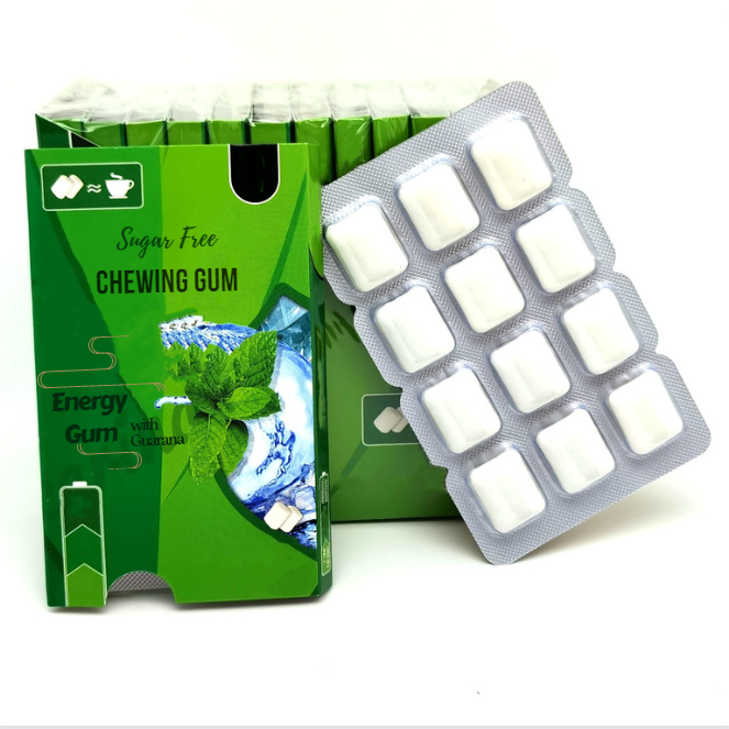 Customized Caffeine Mint Chewing Gum Customer Brand Co-manufacturing