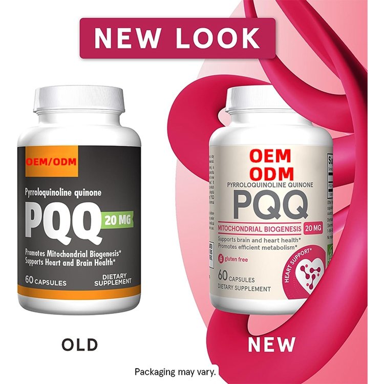 PQQ 20 mg 60 Capsules PQQ Dietary Supplement Gluten Free for Brain Heart Health & Cognitive Function
