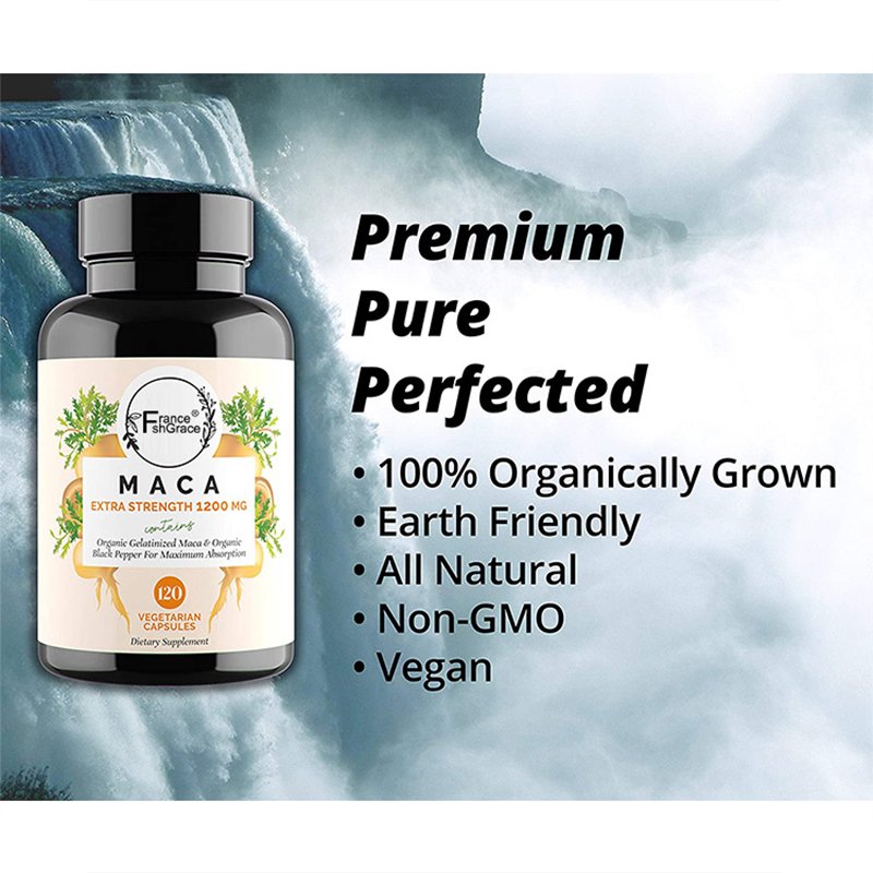 1200mg Maca Powder Organic Maca Root Capsules Libido Booster for Women and Men,Natural Energy Pills from Peru