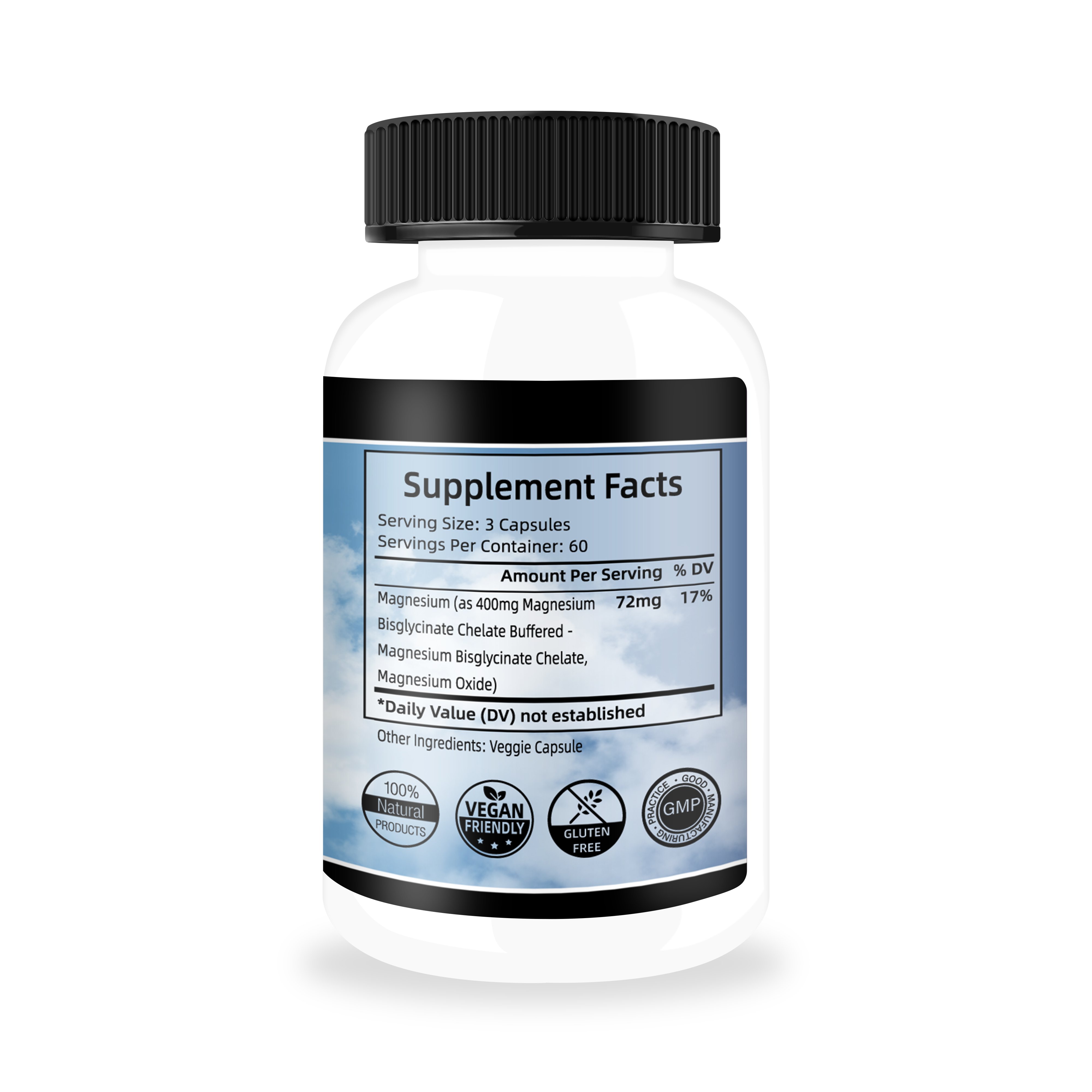 Magnesium Glycinate Chelate Complex Magnesium with Organic Vegetables to Support Sleep Calm Muscle Cramp Stress Relief