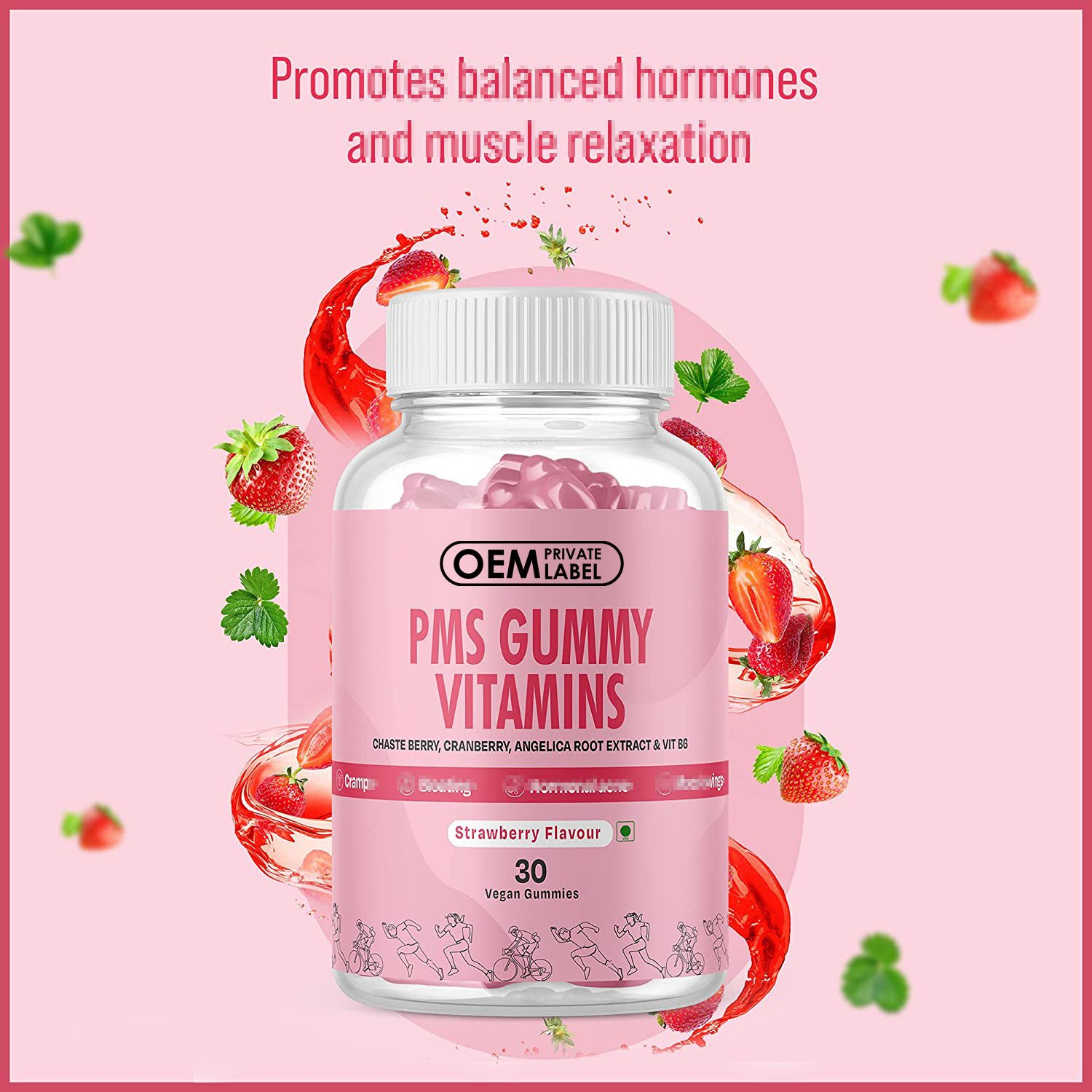 OEM Private Label PMS Vitamins Gummies For Women PMS support