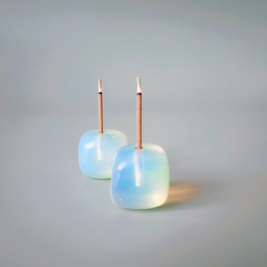 Diy Polishing Cube Opalite Incense Holder for home and office decorations