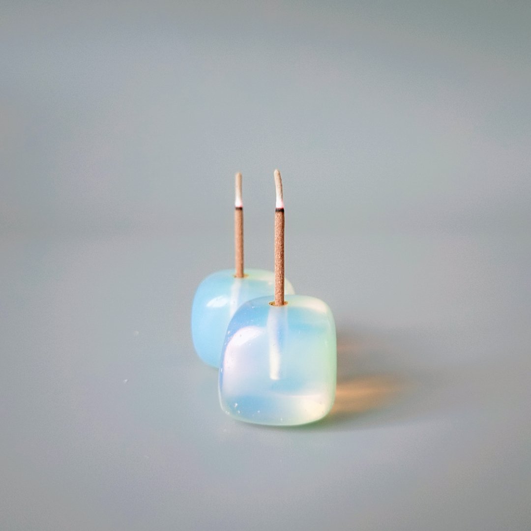 Diy Polishing Cube Opalite Incense Holder for home and office decorations