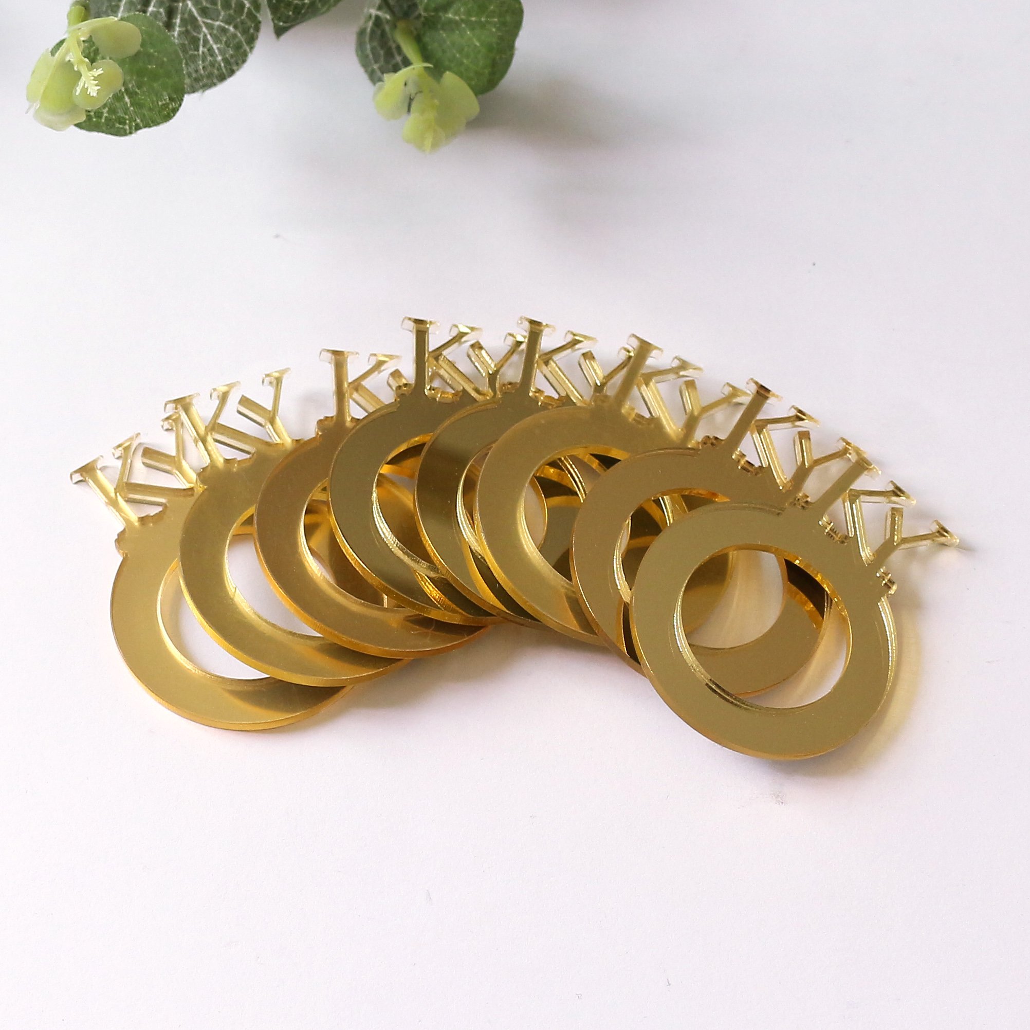 Custom Laser Cut Initials Mirror Acrylic Personalized Napkin Button Wedding Napkin Rings Place Card