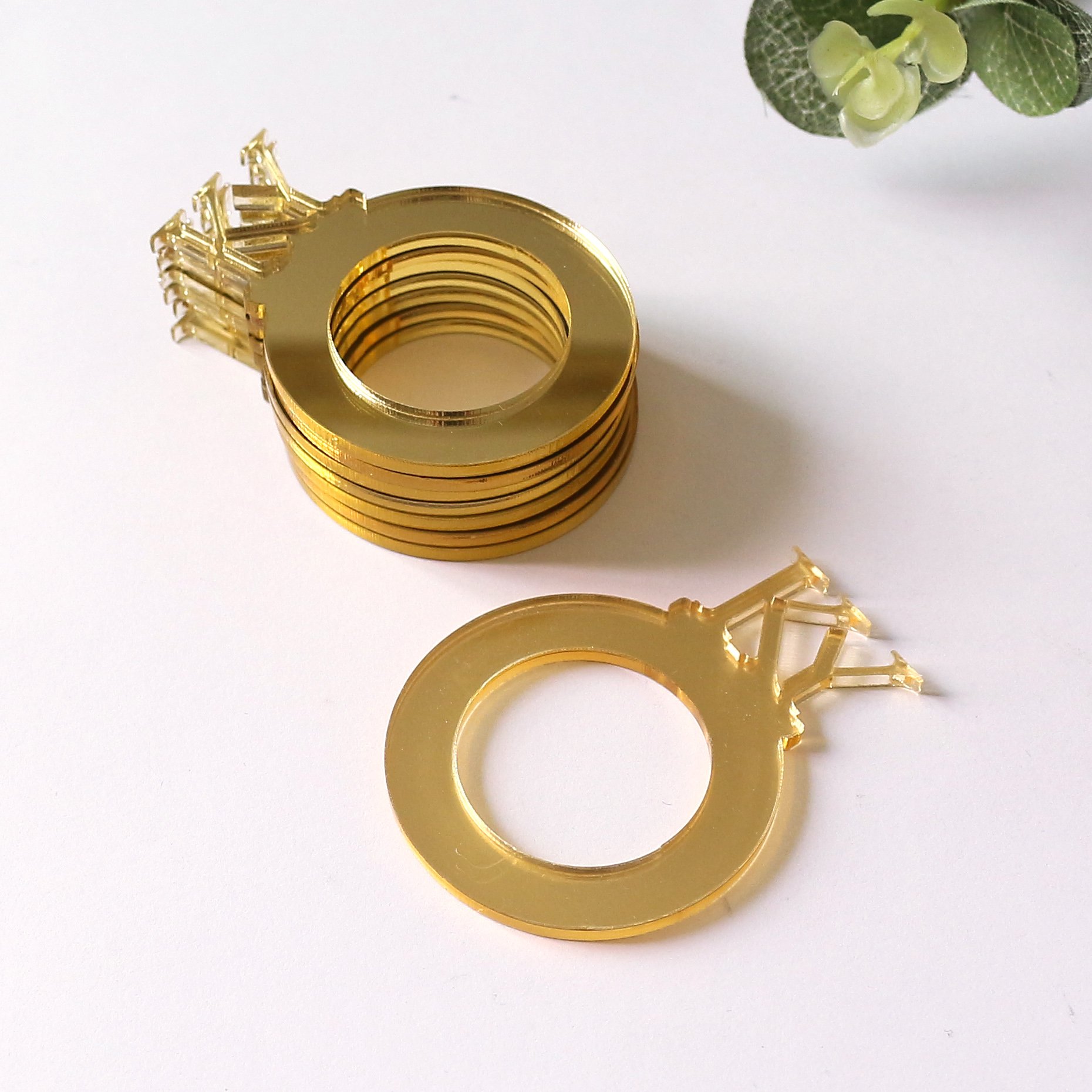 Custom Laser Cut Initials Mirror Acrylic Personalized Napkin Button Wedding Napkin Rings Place Card