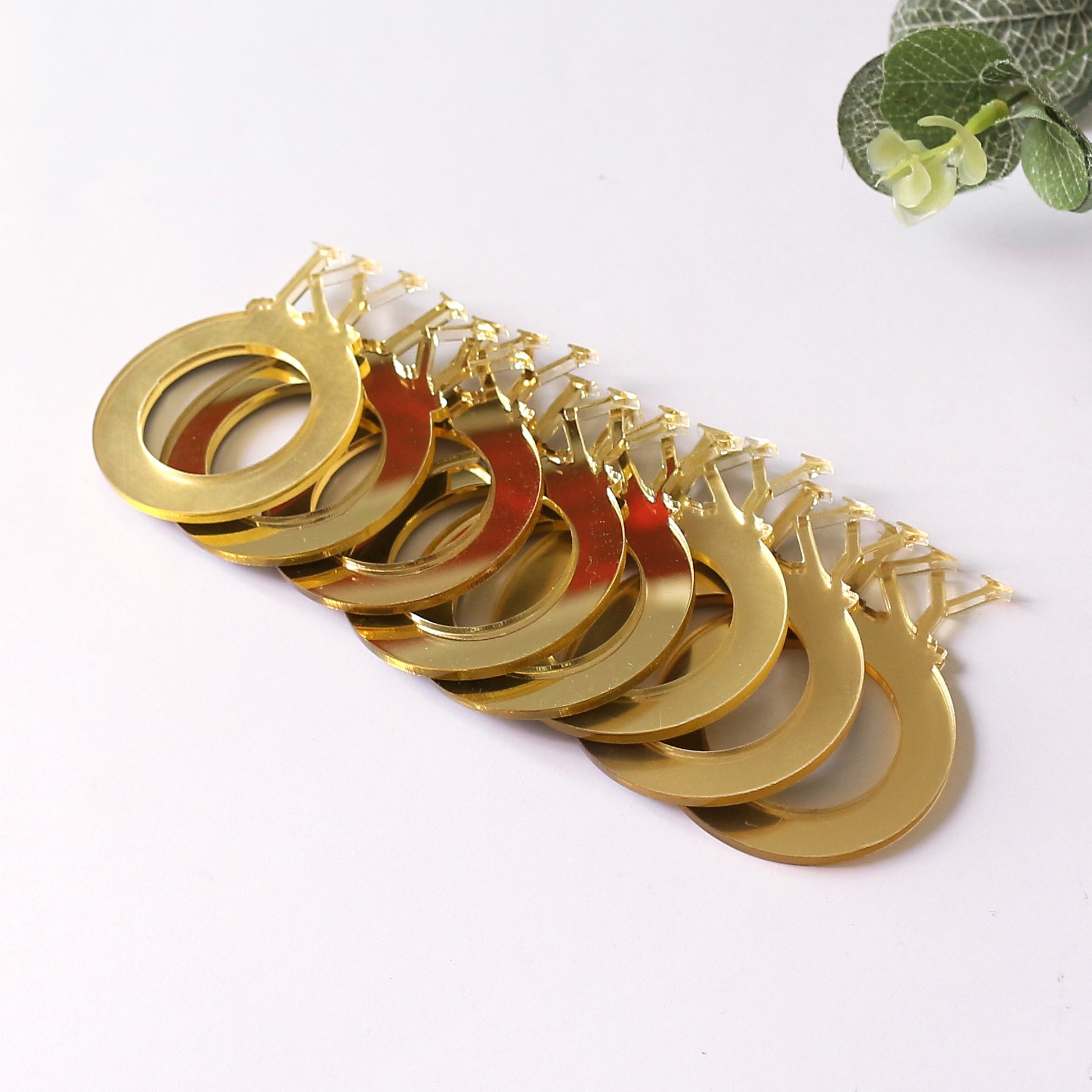 Custom Laser Cut Initials Mirror Acrylic Personalized Napkin Button Wedding Napkin Rings Place Card