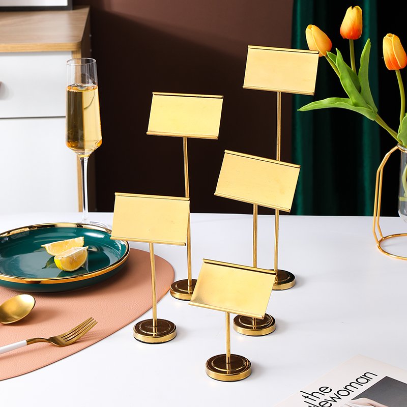 stainless steel Name Place Card Holders Golden Table Number Stand Decorative Card Holder Wedding Display Stand
