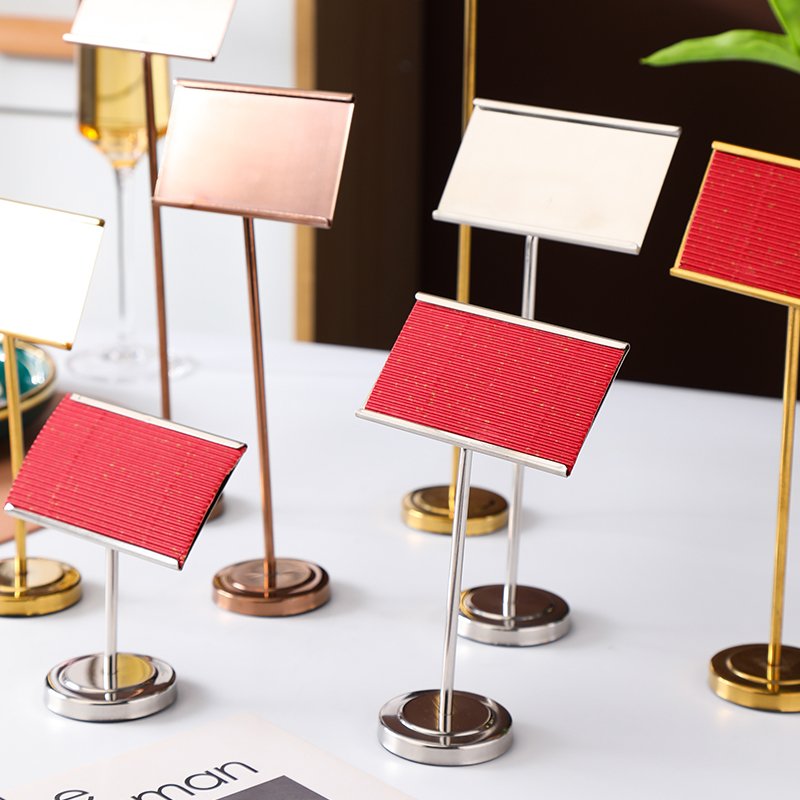stainless steel Name Place Card Holders Golden Table Number Stand Decorative Card Holder Wedding Display Stand