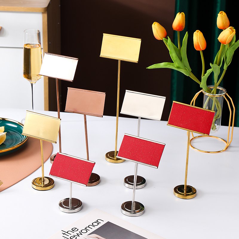 stainless steel Name Place Card Holders Golden Table Number Stand Decorative Card Holder Wedding Display Stand