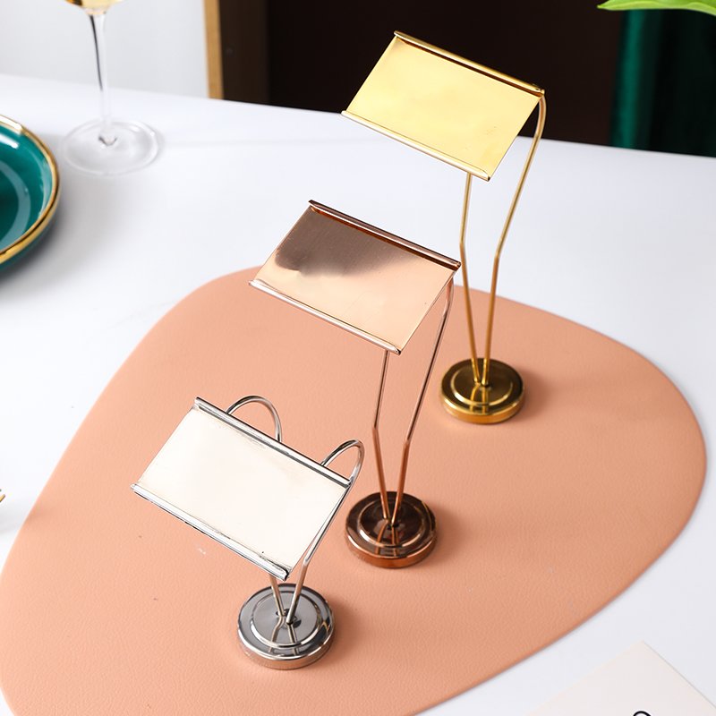 stainless steel Name Place Card Holders Golden Table Number Stand Decorative Card Holder Wedding Display Stand