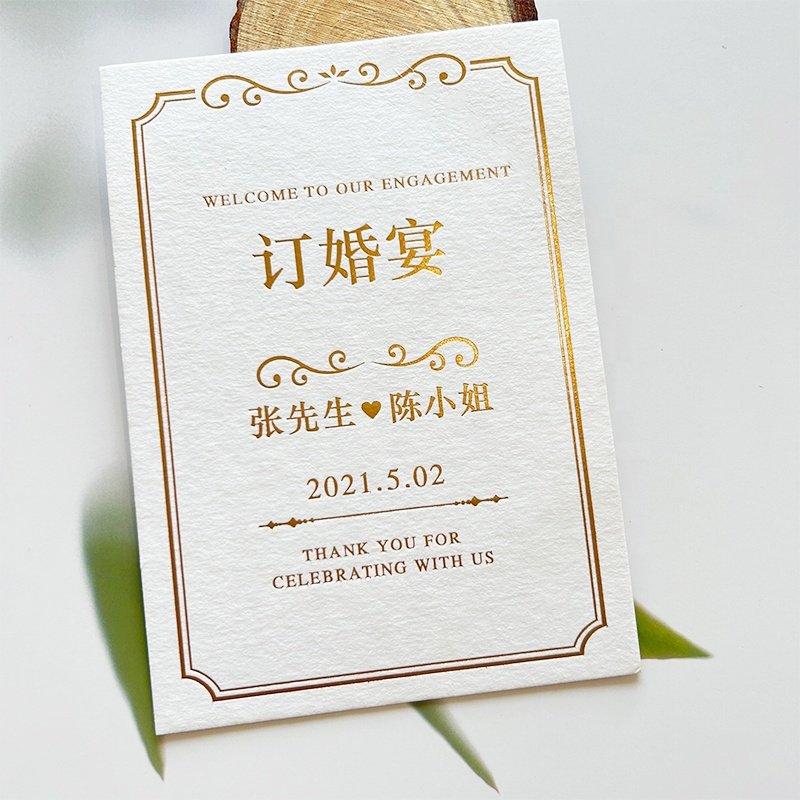 Factory Wholesale Double Sides Printing Custom Design Business Cards Luxury Gold Foil Advertising Thank You Cards With QR Code