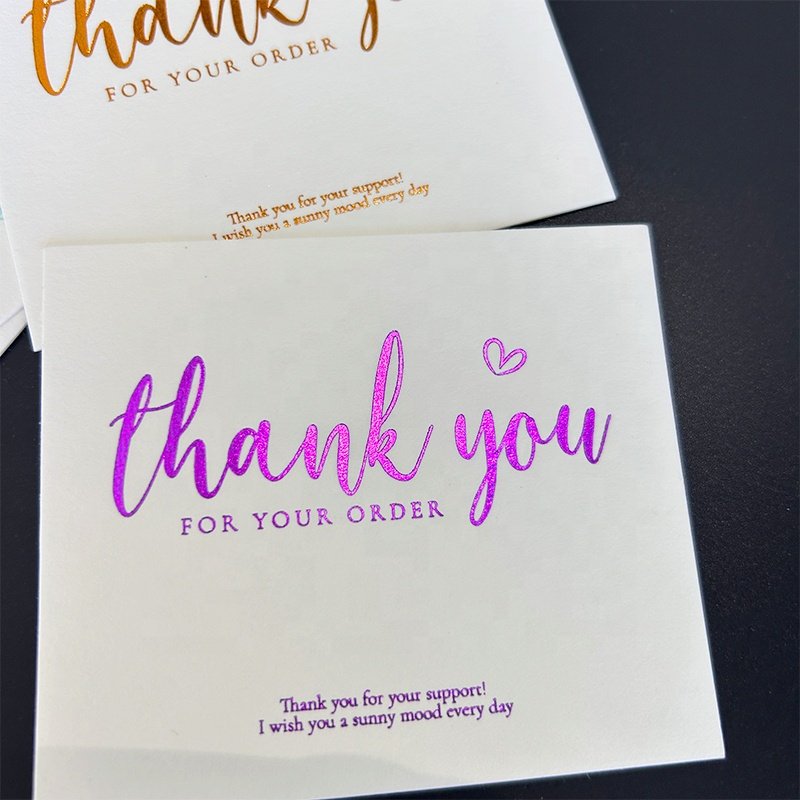 Factory Wholesale Double Sides Printing Custom Design Business Cards Luxury Gold Foil Advertising Thank You Cards With QR Code