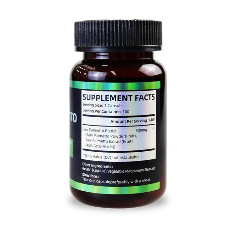 100 Capsules Saw Palmetto Prostate And Urinary Hair Support Dietary Supplement