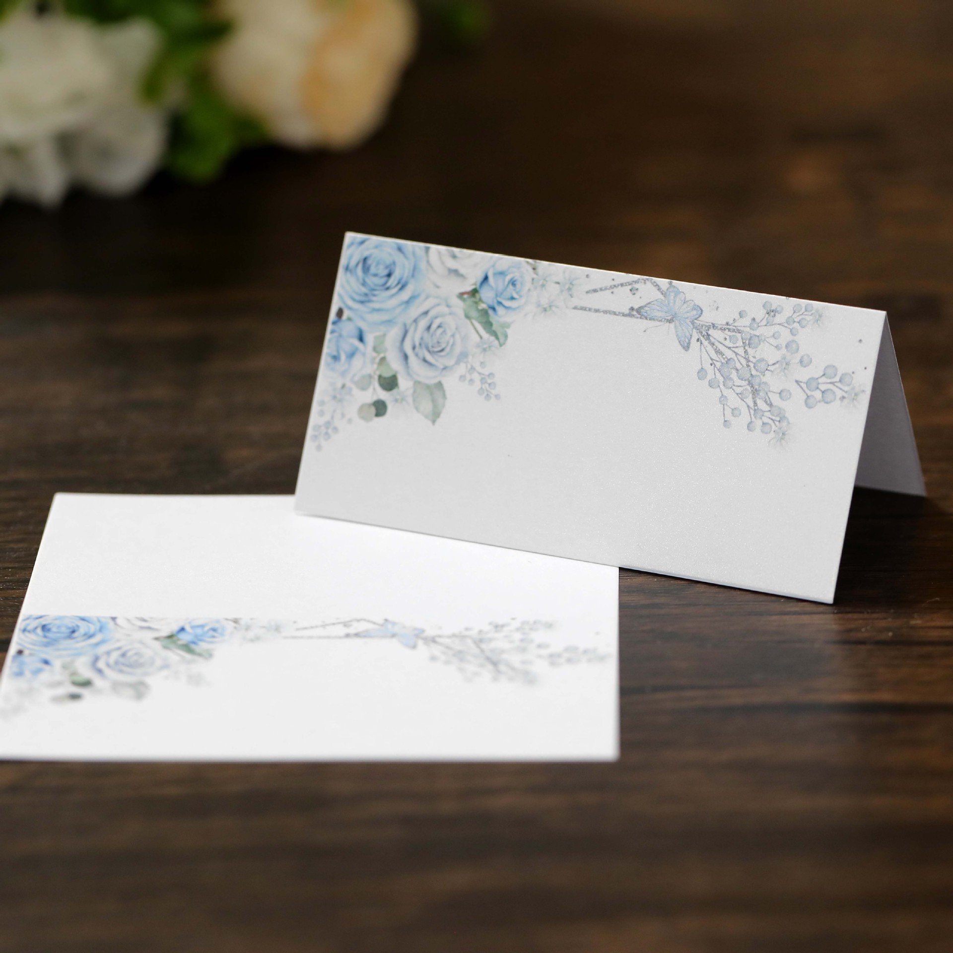 Factory Direct Seat Three-Dimensional Printing Rose Wedding Handwritten Name Card
