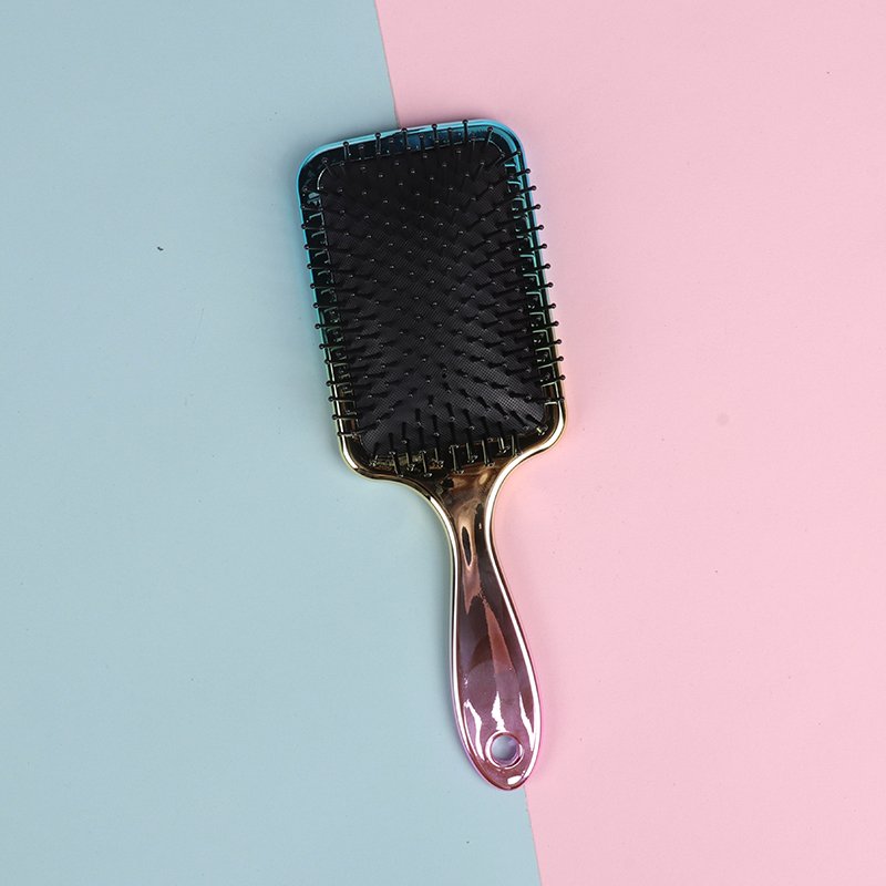 Private Label Plastic Massage Detangling Brush Hairbrush Air Cushion Paddle Hair Brush For Curly