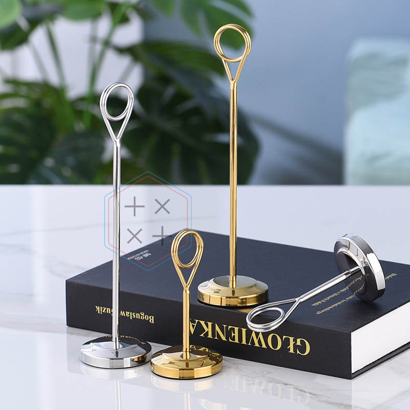 metal table number desktop name place card holders for wedding banquet