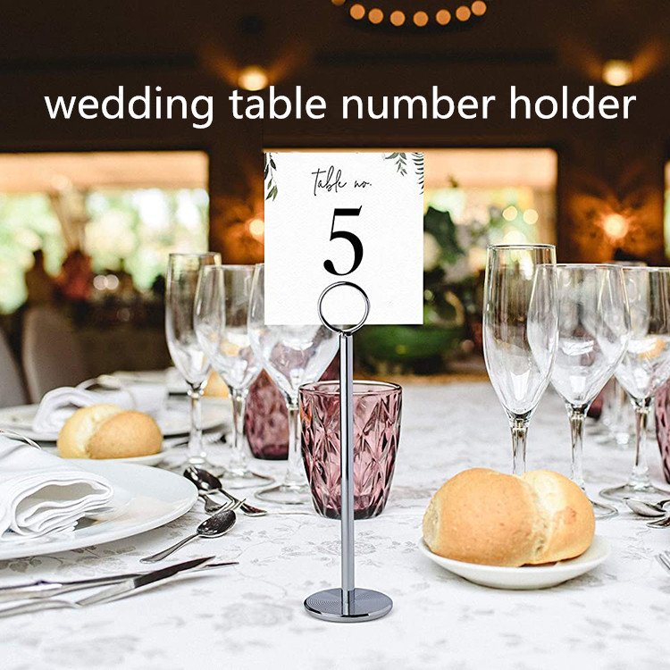Restaurant stainless steel Metal Wedding Silver Chair Table Place Card Holder
