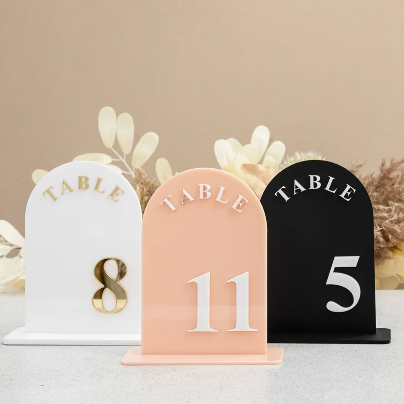Clear Arch Acrylic Sign stand Acrylic Wedding Blank table name card number holder place cards and table numbers