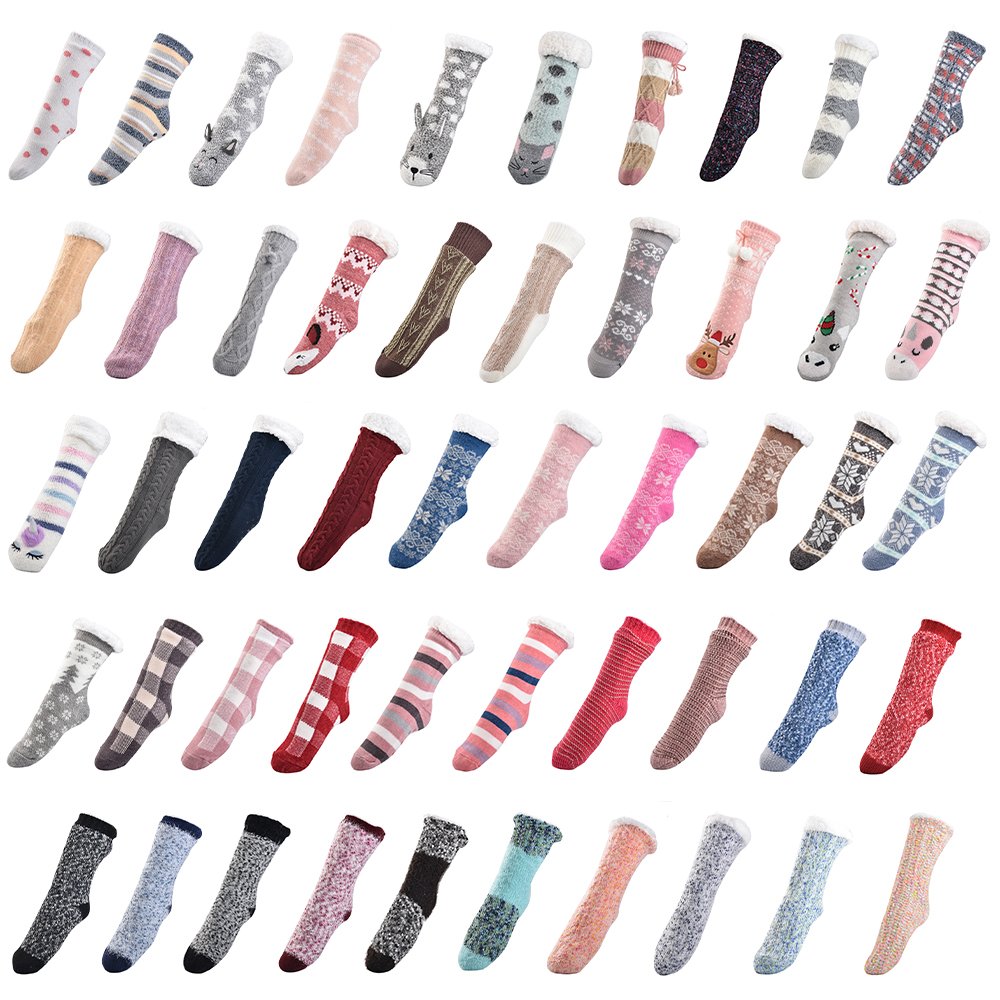 New Design Animals Cute Cartoon Women Winter Fluffy Fuzzy Indoor Slipper Socks