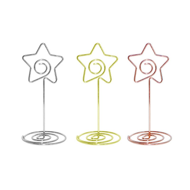 Metal Wire Photo Holder Table Picture Stands Table Number Place Card Holder Heart Shape Greeting Card Holders for Wedding